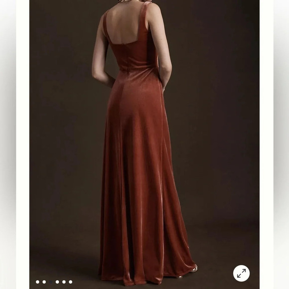 NWT Jenny Yoo Velvet Maxi Dress English Rose Size 24 - Picture 5 of 15